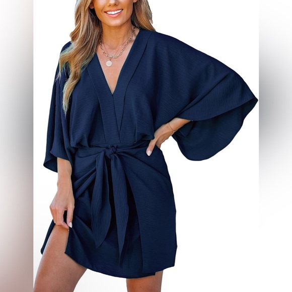 COPY CUPSHE Women's V Neck Summer Dress - Picture 1 of 3